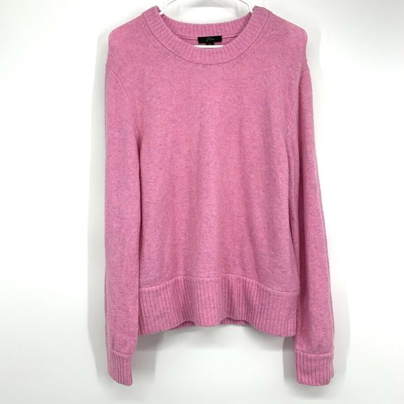 J.Crew Sweater Pink Crew Neck Pullover Long Sleeve Wool Blend - Picture 2 of 10